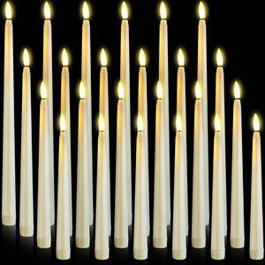 lot 8357 image: Rossesay 24 Pcs Flameless LED Taper Candles Battery Operated Candles 8.58, 9.69, 10.98, 12.91, 12.8 Flameless Candlesticks Flickering for Halloween Christmas Church Wedding(Ivory)