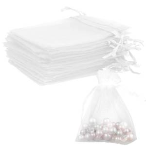 lot 8360 image: Organza Bags, White Organza Bags, 50Pcs, Sheer Organzas Bag 3 x 4 inch, Jewelry Gift Bags, Party Favor Bags with Drawstring, Mesh Gift Pouches Mini Candy Pouch for Wedding Christmas Party