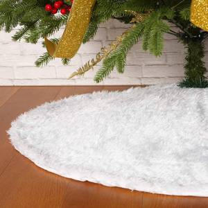 lot 8362 image: Sattiyrch Faux Fur Christmas Tree Skirt,White Xmas Decorations for 5ft Christmas Tree (White, 30in)