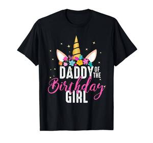 lot 8374 image: Daddy of The Birthday Girl Father Gift Unicorn Birthday T-Shirt Small