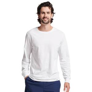 lot 8383 image: Russell Athletic Mens Cotton Performance Long Sleeve T-Shirt, White, XL