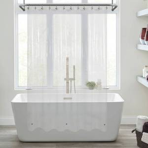 lot 8390 image: Mrs Awesome Long Shower Curtain Liner with 3 Magnets, 72x78 Clear PEVA Shower Liner, 78 Length Plastic Shower Curtain for Bathroom, Waterproof, 72 x 78, Clear
