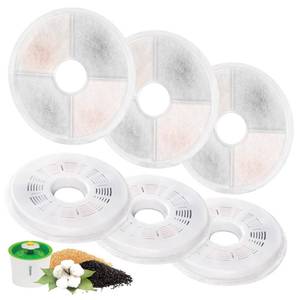 lot 8393 image: 6 Pack Cat Water Fountain Replacement Filters Fit for 3L Flower Water Dispenser Automatic Pet Dog Cat Fountain Filter