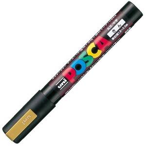 lot 8399 image: Uni Posca Medium Marker, Gold (PC5M.25)