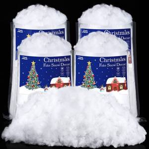 lot 13266 image: Ruisita 4 Bags Christmas Fake Snow Artificial Snow 35.3 Ounces Fluffy Snow Fiber for Snow Blanket, Christmas Tree Decoration, Holiday and Winter Displays