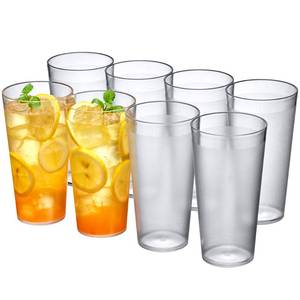 lot 13285 image: Amazing Abby - Cafely - 24-Ounce Plastic Tumblers (Set of 8), Plastic Drinking Glasses, Restaurant-Style Tumblers, Commercial-Grade Cups, Stackable, BPA-Free, Shatter-Proof, Dishwasher-Safe, Clear