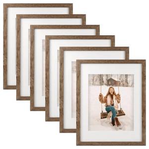 lot 13306 image: TOFOREVO 11x14 Picture Frames Set of 6 Rustic Wood Grain Photo Frame for Gallery Wall Mounting