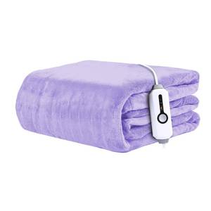lot 13320 image: BRILLIO Electric Heated Blanket 72x84 Full Size Coral Fleece - 4 Heat Settings & 10H Auto Shut Off for Safe Overnight Use, Fast Heating, Machine Washable for Bed, Couch, Office - Light Purple