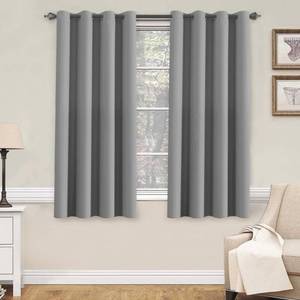lot 13323 image: H.VERSAILTEX Kitchen Curtains Blackout Grey Curtains for BedroomLiving Room Light Reducing Window Drapes for Kids Room, 52 Wide x 63 Long Each Panel,Grommet Top (Set of 2 Panels)