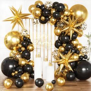 lot 14127 image: KARLURE Black and Gold Balloon Arch Kit, Black and Gold Party Decorations for Birthday 2026 Graduation Retirement Masquerade Anniversary Party Decorations