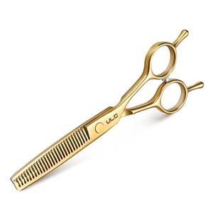 lot 14139 image: ULG Professional Texturizing & Thinning Shears - 6.5���� Hair Cutting Scissors, Ultra Sharp Japanese Stainless Steel, Ambidextrous Ergonomic Handle for Barbers, Stylists, Salon & Home Use, Gold