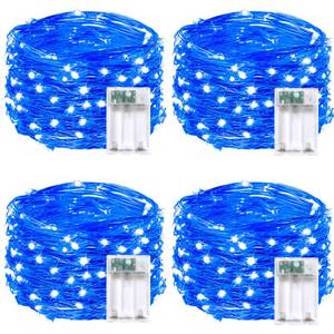 lot 14140 image: 4 Pack 20FT 60LED Christmas Battery Operated Fairy Lights with Timer, Waterproof Battery String Lights Outdoor Indoor, Battery Twinkle Light for Bedroom Wedding Birthday Party Chirstmas (Blue)
