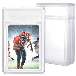 lot 14156 image: Gersoniel Trading Cards Protector Case Acrylic Clear Baseball Card Holders with Label Position Hard Sleeves Small Sturdy Storage Box for Standard Collector Sport Game Grade(6 Pieces)