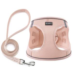 lot 14164 image: Dog Harness with Leash Set, No Pull Adjustable Reflective Step-in Puppy Pet Vest Harnesses for Small Medium Large Dogs and Cats,Light Pink S