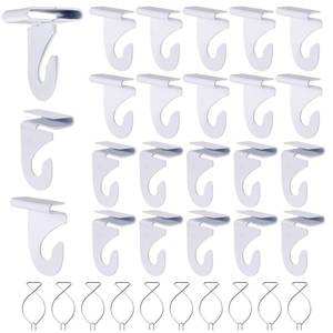 lot 14188 image: OALEN 20 Drop Ceiling Hooks for Classrooms & Offices, White Heavy Duty Ceiling Hooks for Hanging Plants & Decorations, Metal T-Bar Hooks for Suspended Drop Ceiling Tiles��
