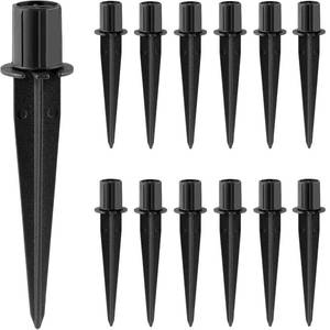 lot 14198 image: Metal Stakes Solar Lights Replacement Spike - Outdoor Ground Stake for Backyard Garden Lights Landscape Yard Pathway Patio Lamps Pole (Metal-12 Pack)- 0.78x5.36 inches