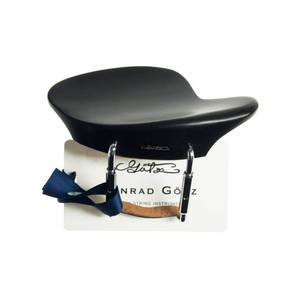 lot 14201 image: Conrad Gotz ZK4253 Original Chinrest for Violin 44, Hamburg Ebony with Closed Style Brackets,brown