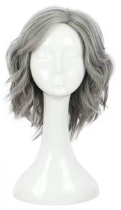 lot 14208 image: karlery Old Lady Gray Wavy Wig Natural Looking Daily Halloween Cosplay Party Wig