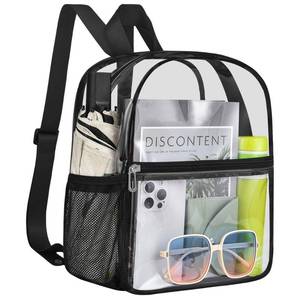 lot 14227 image: Slumou Clear Backpack for Stadium Events 12x12x6 Sports Backpack Mini Small for Fan, Concert, Beach, Work, Travel & Sporting��Black��