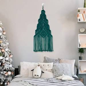 lot 14234 image: ORIGACH DIY Macrame Christmas Tree Large Wall Hanging kit Handmade Macrame Wall Hanging Kit for Beginners Adults with Step by Step Video Tutorial Instruction Dark Green Christmas Ornaments, 40x21inch