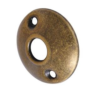 lot 14236 image: newliplace 2 Pack Round Vintage Antique Brass Door Knob Rosettes for Interior Doors, Old Style Door Knob Plate Replacement for Mortise Lock Rim Lock