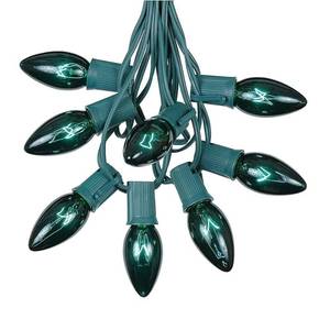 lot 15633 image: C9 Green Outdoor Christmas Lights - Roofline & Patio String Lights - 25 Foot