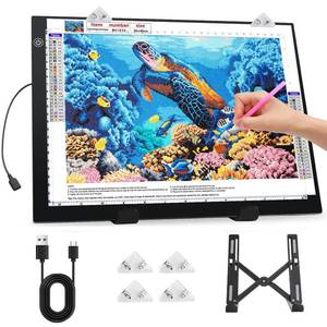 lot 15647 image: stand only Zocelight A3 Light Pad for Diamond Painting Kit,4800Lux Super Bright 5mm Ultra Thin Diamond Art Light Board with Stand and Clip,3 Levels Dimming Light Box for Artists,Drawing,Sketching,Animation