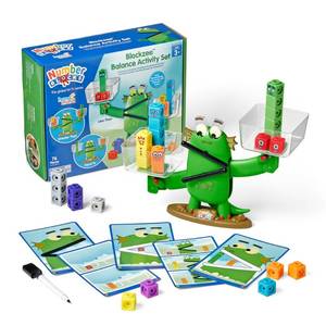 lot 15650 image: hand2mind Numberblocks Blockzee Balance Activity Set, ��61 MathLink Cubes, Balance Scale, Educational Math Manipulatives, Numbers for Toddlers, Preschool Learning Activities, Birthday Gifts for Kids