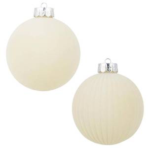 lot 15654 image: CristBest Velvet Christmas Balls Large Hanging Shatterproof Flocked Christmas Tree Ornaments for Xmas Tree Hanging, Holiday Wedding Party Decorations and Home Decorations (Cream, 6 (2pcs))