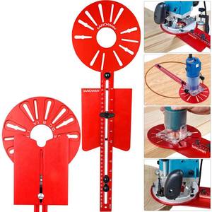 lot 15657 image: 5 In 1 Router Circle Cutting Jig For CuttingRouting Circle,Aluminum Router Milling Groove Bracket for Straight Or Cylindrical Edges,Adjustable Router Jig and Guide for Woodworking Edging Projects
