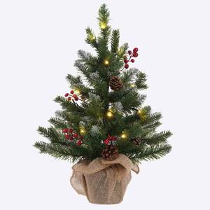 lot 15670 image: MEETYAMOR 2 FT Mini Christmas Tree, 24 PE Prelit Small Artificial Tabletop Snow Flocked Christmas Trees Decor with 20 Lights Timer, Outdoor Indoor Porch Table Centerpieces Xmas Christmas Decorations