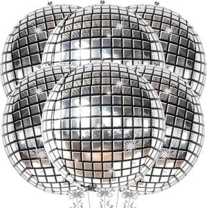 lot 16084 image: KatchOn, Silver Disco Ball Balloons - Huge 22 Inch, Pack of 6  4D Sphere Balloons for New Years Eve Party Supplies 2026  New Years Decorations 2026  Disco Party Decorations  Retro Party Decoration
