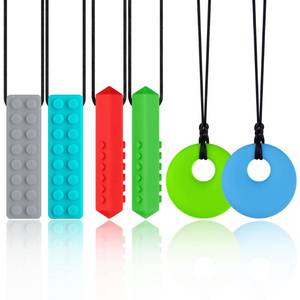 lot 16085 image: Chewy Necklaces for Sensory Kids, Silicone Chew Toy Necklaces for Aggressive Chewers with Autism, ADHD, SPD, or Special Need, 6 Packs