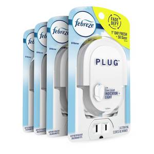 lot 16106 image: Febreze Plug In Air Freshener Fade Defy Plugs, Scented Oil Warmer- Pack of 4