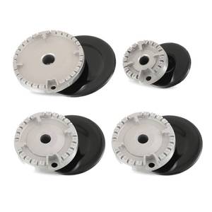 lot 16107 image: HUAREW Gas Stove Burner Caps Set, Cooker Hat Set Suitable for Most Gas Stove Burners, 1 Large, 1 Small, 2 Middle