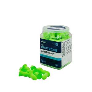 lot 16112 image: Flents Protechs Foam Ear Plugs, 50 Pair for Sleeping, Snoring, Loud Noise, Traveling, Concerts, Construction, Studying, Work, Shooting, Contour to Ear, NRR 33, Noise Cancelling, Green, Made in the USA