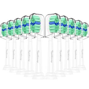 lot 16137 image: Toptheway Plaque Control Toothbrush Replacement Heads Compatible with Philips Sonicare Replacement Heads, 4100 5100 5300 and Most Click-on Electric Toothbrushes, 10 Pack