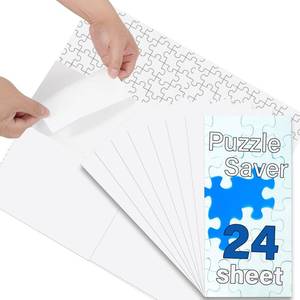 lot 16153 image: Puzzle Glue Sheets for 1000-Pieces, 24 PCS Puzzles Saver Sheets, Easy Peel and Stick Jigsaw Sticker Sheets, No-Clean Puzzle Glue Stickers, Gifts for Puzzles Lovers