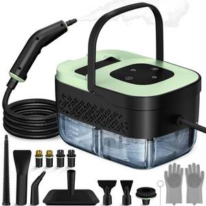 lot 3150 image: Steam Cleaner, Portable Steamer for Cleaning with 16pcs Accessories, 6-Level Adjustable, 15s Heat-Up, Handheld Steam Cleaner for Home for Tile, Grease, Dirt, Grout, Car Detailing, Green