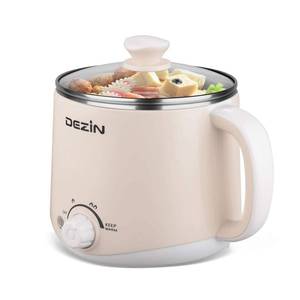 lot 3152 image: Dezin Electric Pot, 1.6L Ramen Cooker, Hot Pot Electric Stainless Steel, Multifunctional Cooker for Egg, Pasta, Soup, Porridge, Oatmeal with Temperature Control and Keep Warm Function