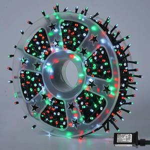 lot 3154 image: YEGUO 165ft 500 LED Christmas Lights Outdoor Waterproof, 8 Modes Red White and Green String Lights Plug in, Green Wire Twinkle Tree Lights Indoor with Timer Memory