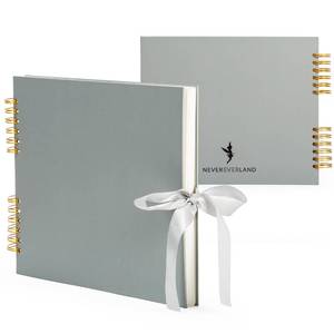 lot 3171 image: Never Ever Land Scrapbook Album �� 12x10 Grey Scrap Book. Scrapbooking Supplies, Memory Book, Wedding Guest Book, Photo Album, Baby Shower Gifts, Valentines, Engagement Gifts, and Anniversary