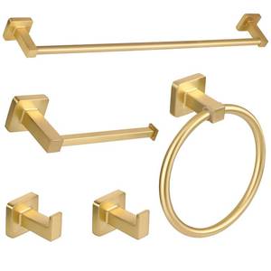 lot 3175 image: Ntipox 5 Pieces Brushed Gold Bathroom Hardware Accessories Set,Stainless Steel 23.6 Hand Towel Bar Set Gold, Toilet Paper Holder, Towel Holder Set,Towel Rack Set for Bathroom