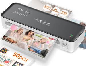 lot 3179 image: Bonsaii Laminator Machine, 9 Inch Laminators Machine with 50 Laminating Sheets, Laminator with Never Jam Technology for DocPostersPhoto, Simple Convenient for Home, Office and School - L418-C Grey