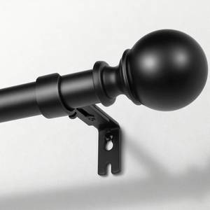 lot 3221 image: Zeerobee Curtain Rods for Windows 48 to 84, 1 Inch Adjustable Heavy Duty Black Curtain Rod, Outdoor Indoor Room Divider Modern Drapery Pole, 48-86
