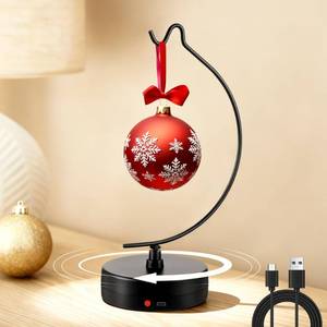 lot 3239 image: Hohean Electric Rotating Ornament Display Stand, Metal Ornament Hangers Stands, Christmas Ornaments Holder for Crafts, Crystal Glass Balls, Baubles, Xmas Gift & Tabletop Decorations(Moon Style)