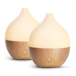 lot 3249 image: SALKING Essential Oil Diffuser (Set of 2), 100ml Small Aromatherapy Diffuser with Auto Shut-Off, Ultrasonic Diffusers for Essential Oils, Cool Mist Humidifier with Warm White Lights, for Office Home
