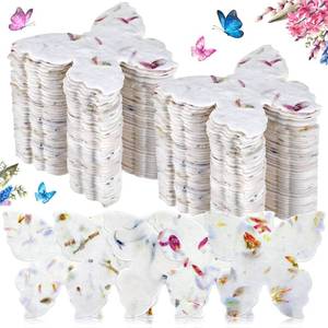 lot 4018 image: Dunzoom 50 Pcs Handmade Seed Paper Plantable Wildflower Seed Paper Recycled Flower Petals Tags Wedding Favors for Guests Craft Gifts Cards for Envelope Birthday Party, 5 Styles (Butterfly Shape)