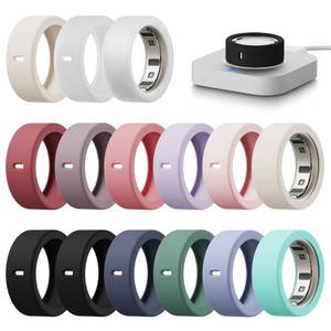 lot 4019 image: 15 Pack Cover Compatible with Oura Ring Gen 44 CeramicGen 3 Case, Anti-Scratch Silicone Protector for Women Men Working Out Gym, Support Charging with Cover on (15 Pack-01, M for 891011)
