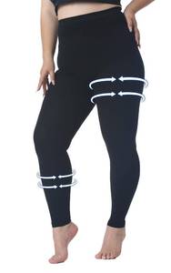 lot 4028 image: Plus Size 4XL Medical Compression Pantyhose for Women & Men, 15-20 mmHg Graduated Compression Leggings, Opaque Footless Waist High Compression Stockings for Edema, Varicose Veins, Flight, DVT, Black